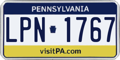 PA license plate LPN1767