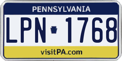 PA license plate LPN1768