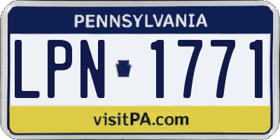 PA license plate LPN1771