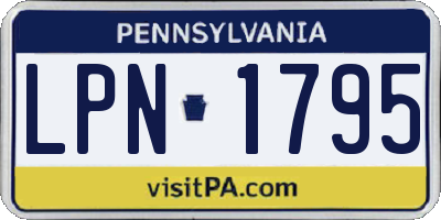 PA license plate LPN1795