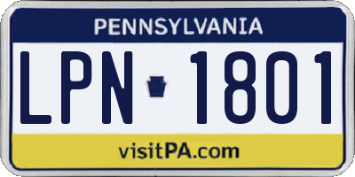 PA license plate LPN1801