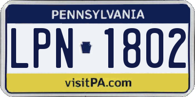 PA license plate LPN1802