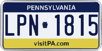 PA license plate LPN1815