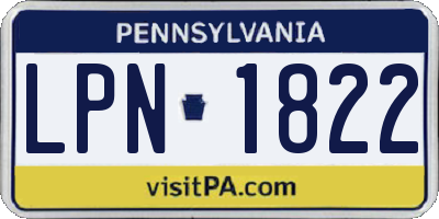 PA license plate LPN1822