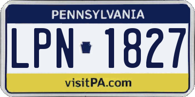 PA license plate LPN1827
