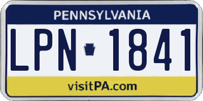 PA license plate LPN1841