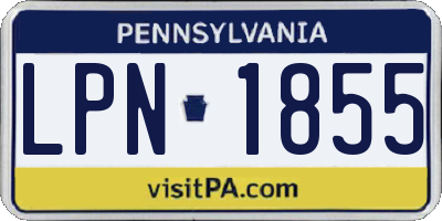 PA license plate LPN1855