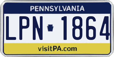 PA license plate LPN1864