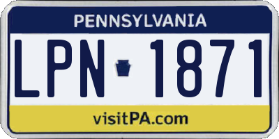 PA license plate LPN1871