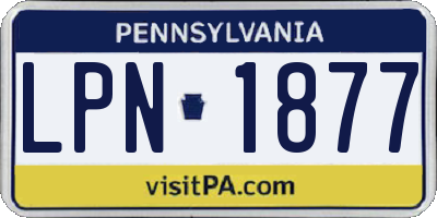 PA license plate LPN1877