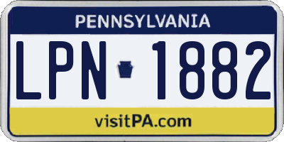 PA license plate LPN1882