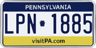 PA license plate LPN1885