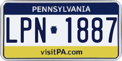 PA license plate LPN1887