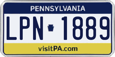 PA license plate LPN1889