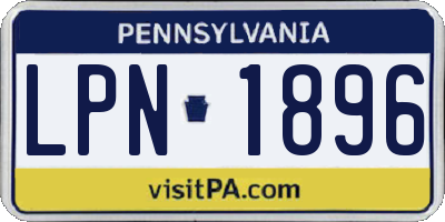 PA license plate LPN1896