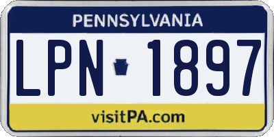 PA license plate LPN1897