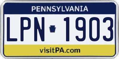 PA license plate LPN1903