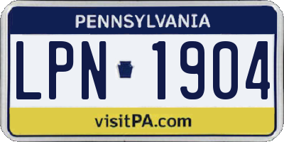 PA license plate LPN1904