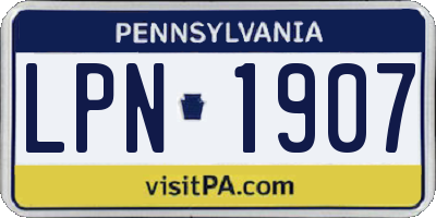 PA license plate LPN1907
