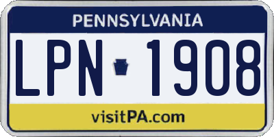 PA license plate LPN1908