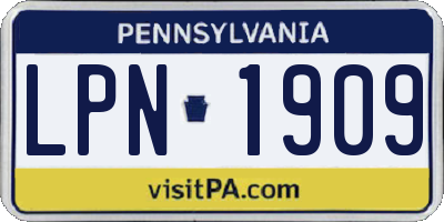 PA license plate LPN1909