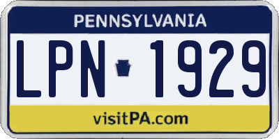 PA license plate LPN1929