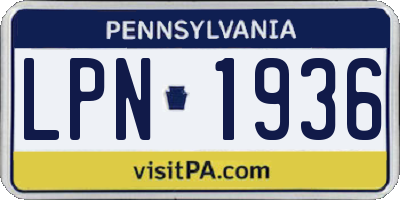 PA license plate LPN1936