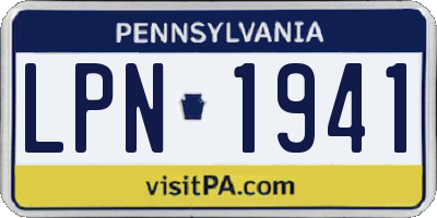 PA license plate LPN1941
