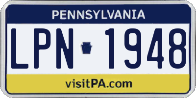 PA license plate LPN1948