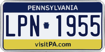 PA license plate LPN1955