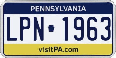 PA license plate LPN1963