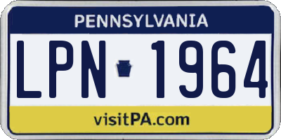 PA license plate LPN1964