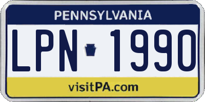 PA license plate LPN1990