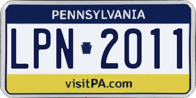 PA license plate LPN2011