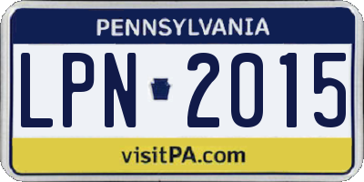 PA license plate LPN2015