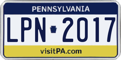 PA license plate LPN2017