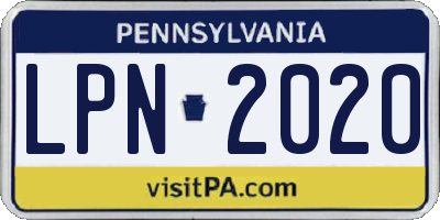 PA license plate LPN2020