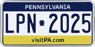 PA license plate LPN2025