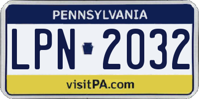 PA license plate LPN2032
