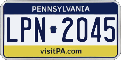 PA license plate LPN2045
