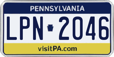 PA license plate LPN2046