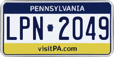 PA license plate LPN2049