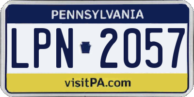 PA license plate LPN2057