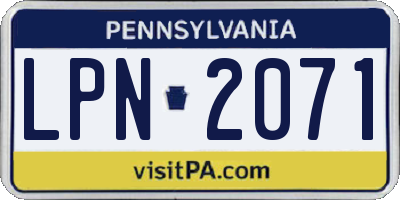 PA license plate LPN2071