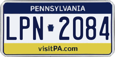 PA license plate LPN2084