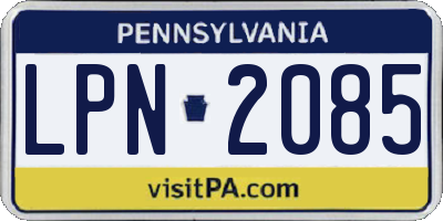 PA license plate LPN2085