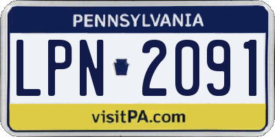 PA license plate LPN2091