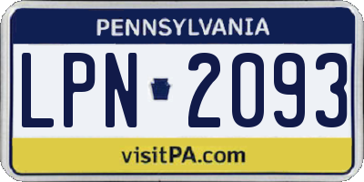 PA license plate LPN2093