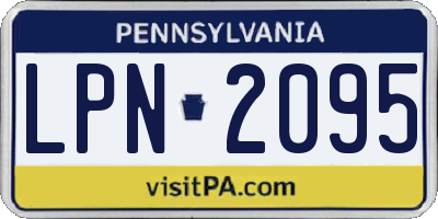 PA license plate LPN2095