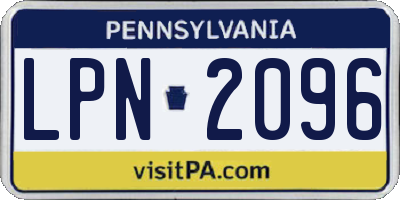 PA license plate LPN2096